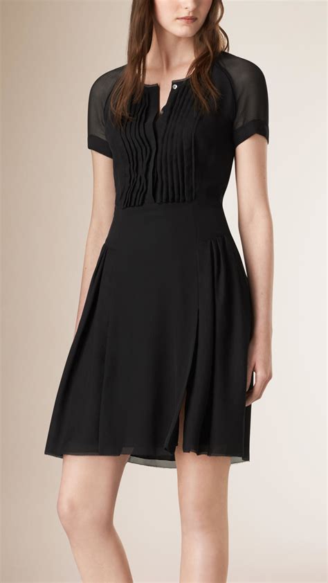 burberry london silk navy and black chevron print crew dress|Burberry Formal dresses and evening gowns for Women.